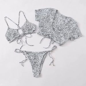 3pack Dalmatian Tie Side Co-ord Bikini Swimsuit